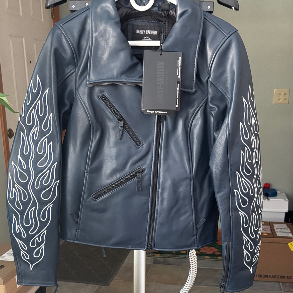 Harley-Davidson Midnight Blue Leather Jacket - Picture 2 of 3